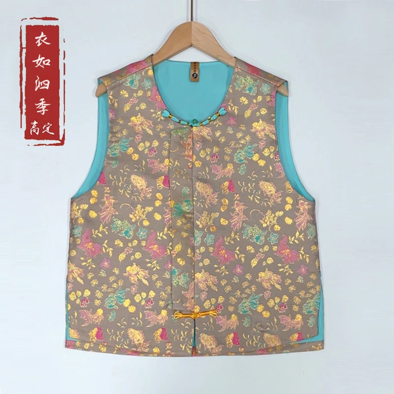 【花镜】1204新款中式国风气质休闲百搭复古盘扣织花马甲