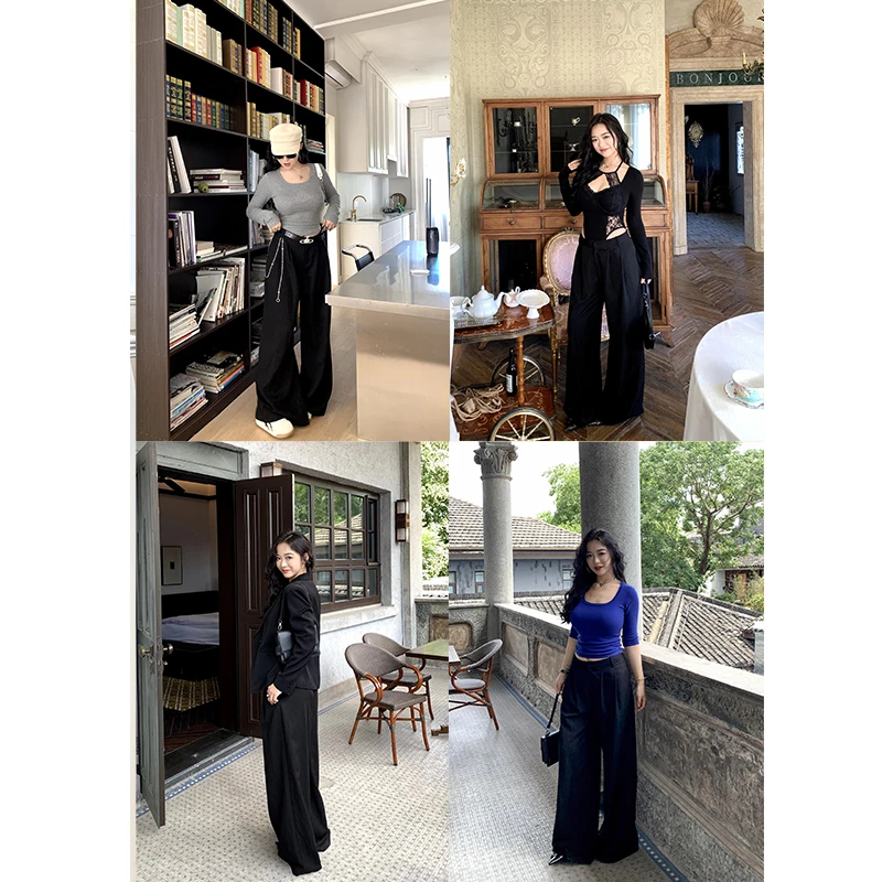 肉装小cherry 新晋裤王 微胖天丝垂感休闲裤女通勤显瘦宽松阔腿裤