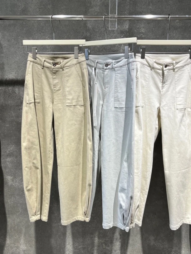 【Ann.G】M30201 小众设计师新款宽松工装风时尚潮流红色边线牛仔裤