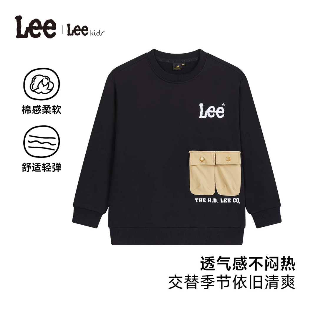 Lee童装春秋儿童卫衣休闲百搭圆领上衣洋气简约LK5X2SUT0404