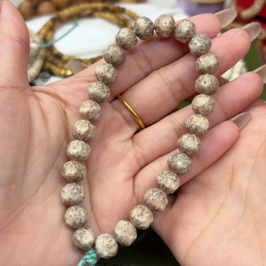 星月菩提手串9.5火烧云❗️二次圆无相手持❗️小细星❗️糯冰石玉料❗️