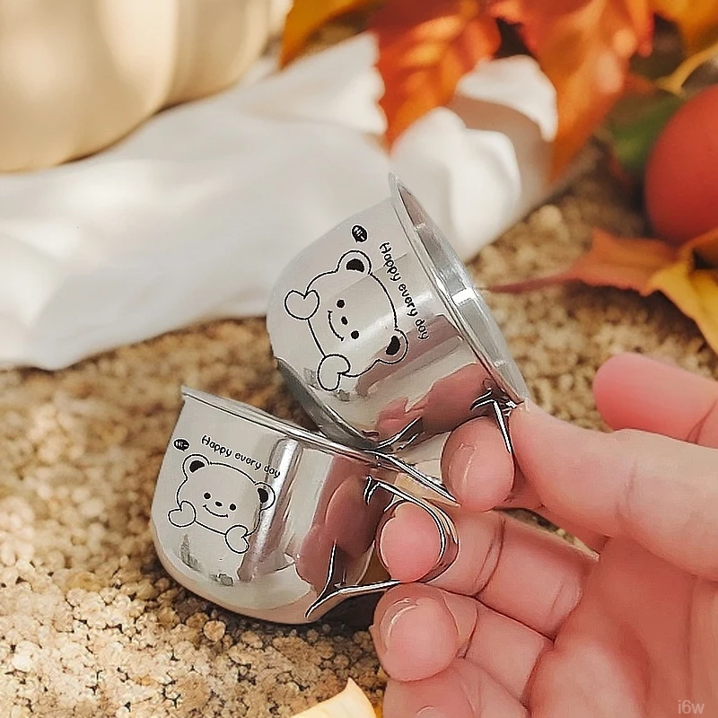 304不锈钢杯子儿童幼儿园宝宝专用小水杯防摔迷你喝牛奶杯