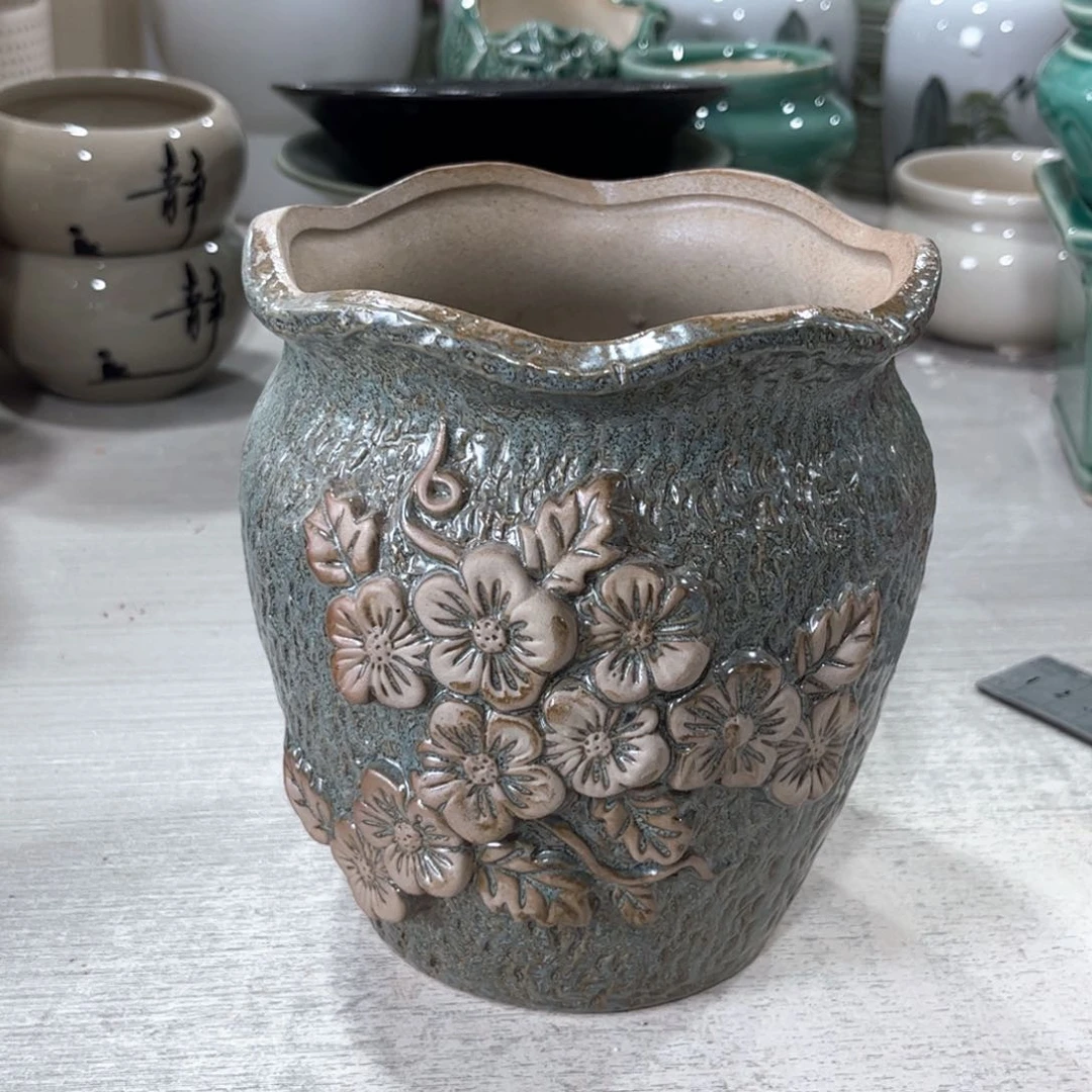口径 13-15陶瓷绿植多肉微瑕花盆无孔