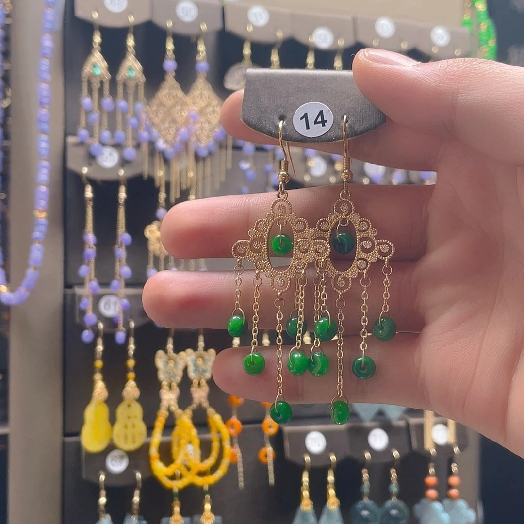 翡翠合金耳饰翡翠