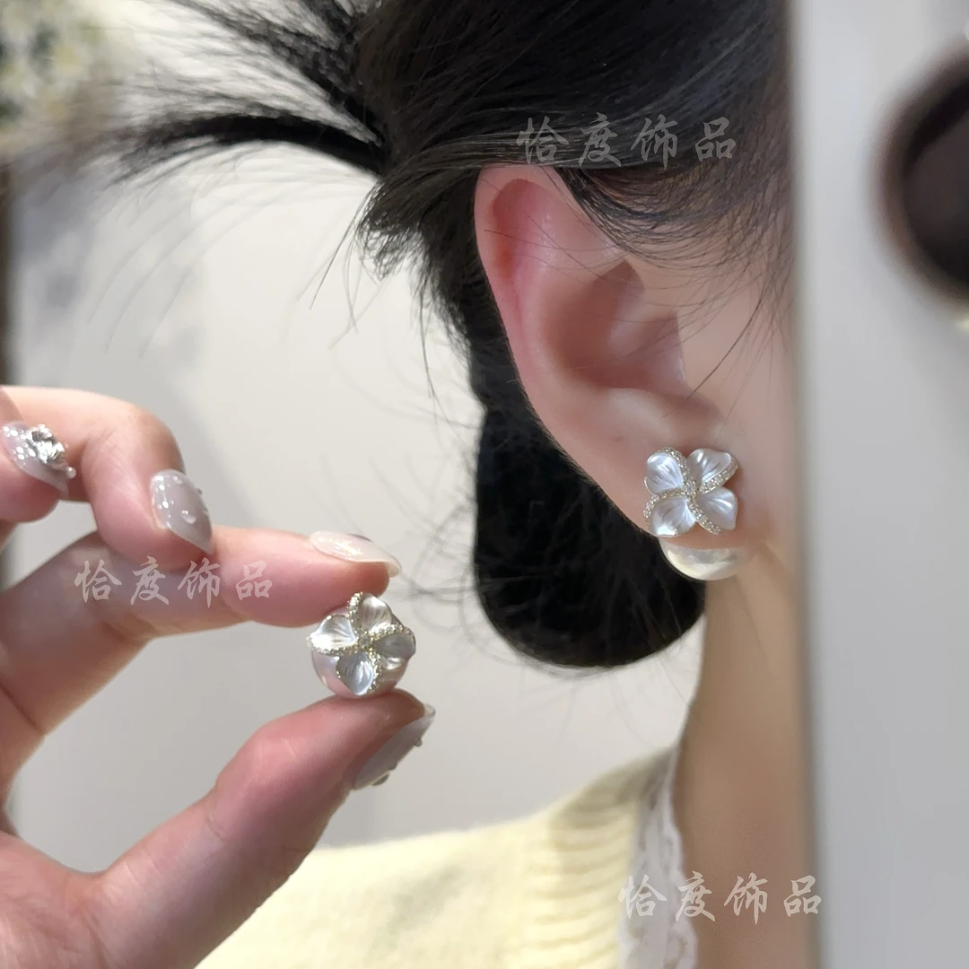 【恰度】两戴款温柔花朵珠珠耳钉优雅气质