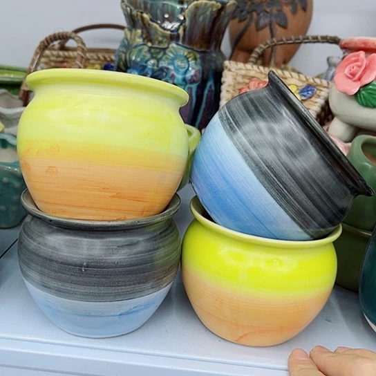 多肉绿植陶瓷花盆9.9包邮，有空