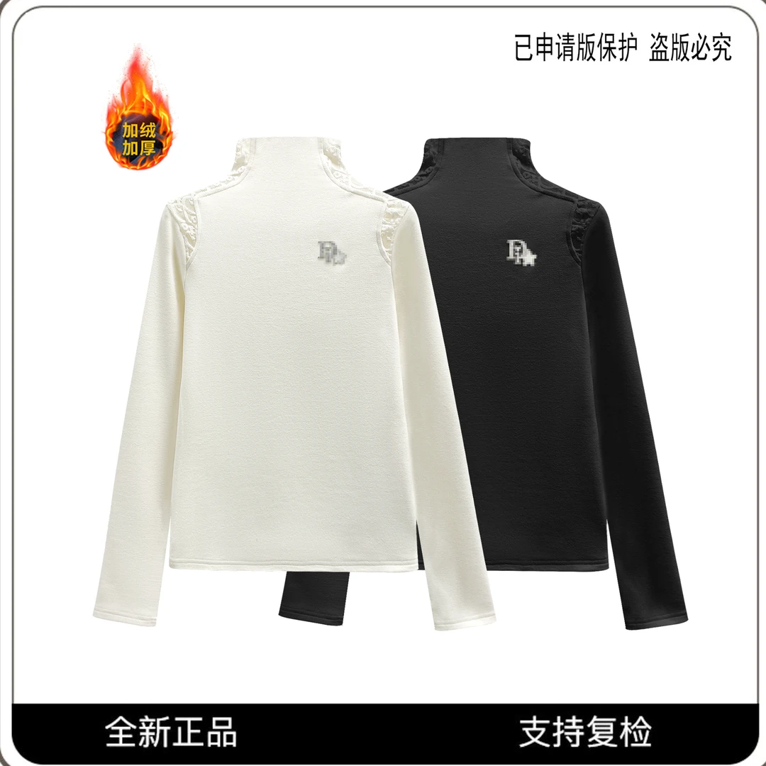 【房房推荐】68659#CSIN轻奢蕾丝拼接长袖T恤2025秋冬休闲个性上衣