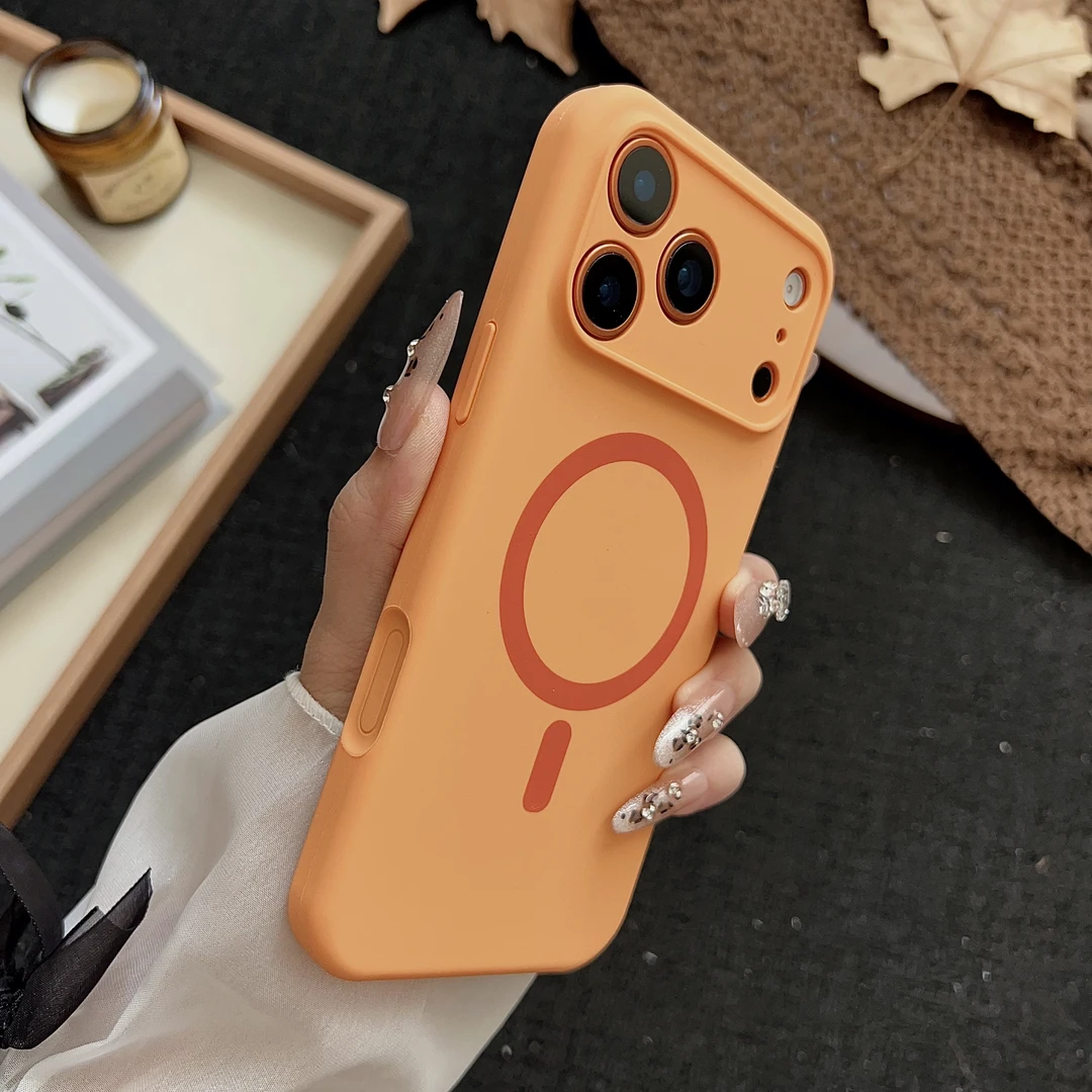 全包精孔适用iPhone17promax/16/1514细圈磁吸液态硅胶防摔手机壳