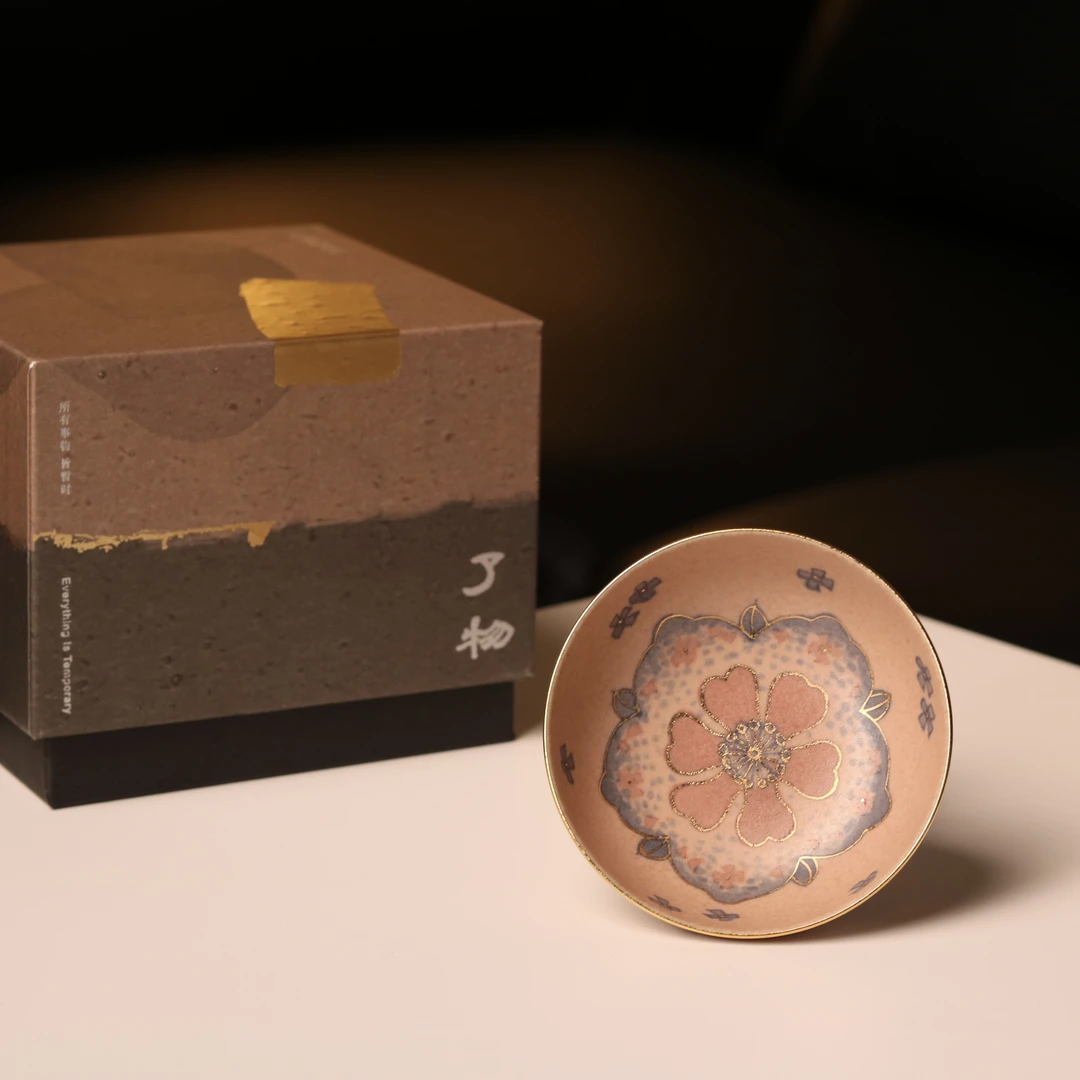 了物 景德镇手绘桃花釉 樱花普洱杯茶杯 60cc