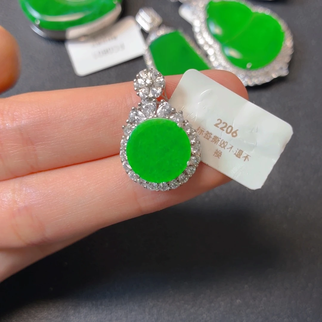 翡翠银S925镶嵌颈饰