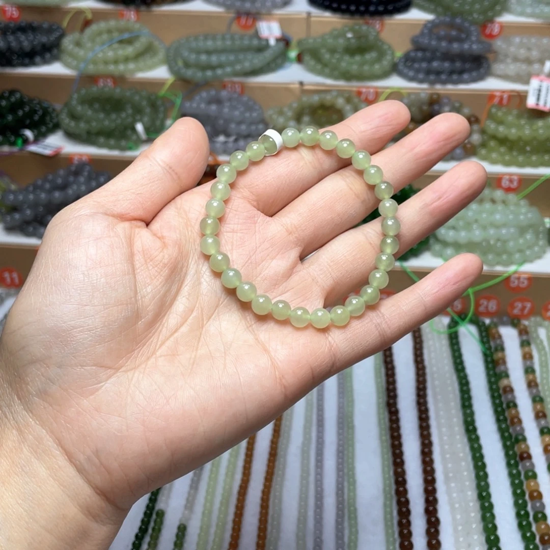 和田玉未镶嵌手链6mm