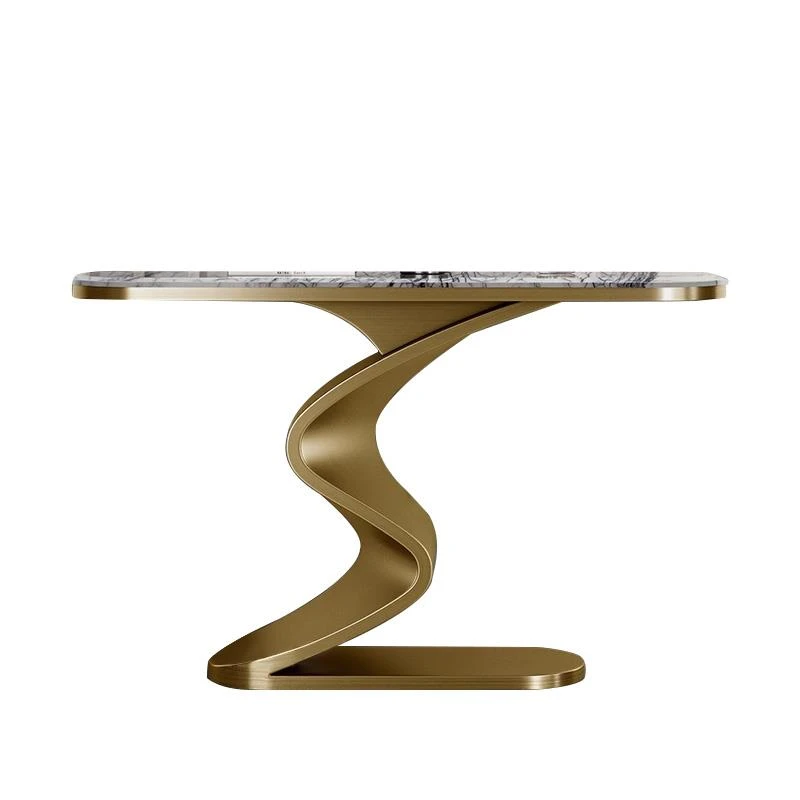 高端意式轻奢不锈钢奢石玄关桌超窄玄关柜别墅酒店走廊条案端景台