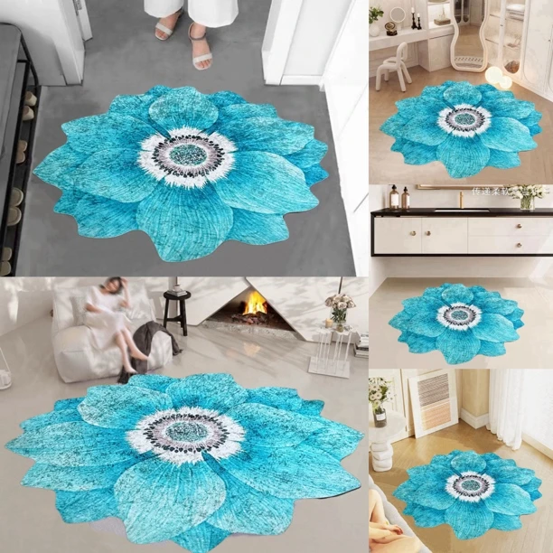 新号开播宠粉大福利 金钻绒高级感圆形地毯异形地垫无边可裁剪