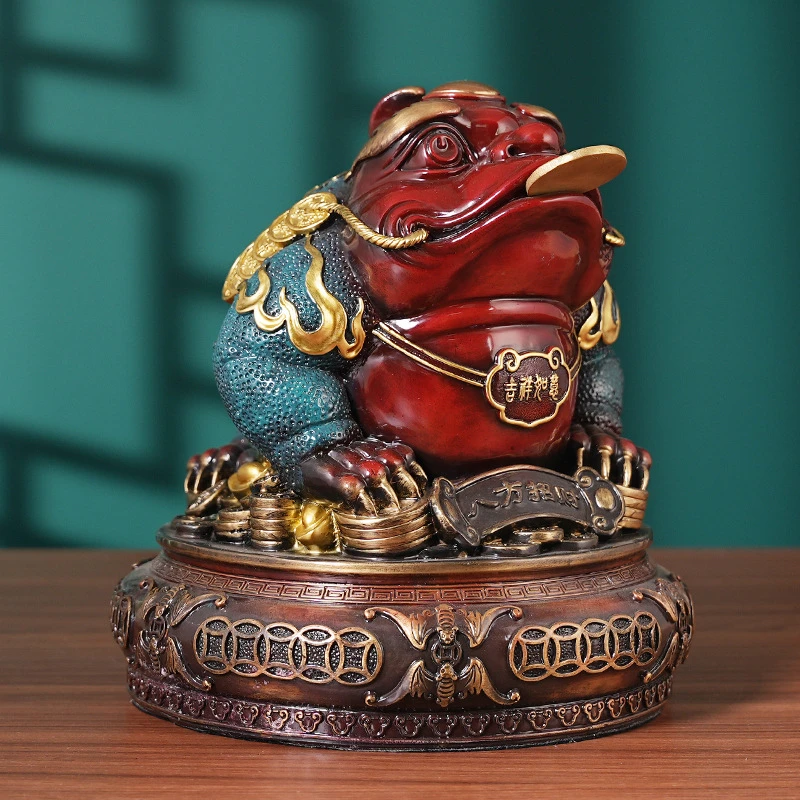 纯铜摆件八方来财金蟾工艺品办公室客厅前台吉祥安康创意摆设