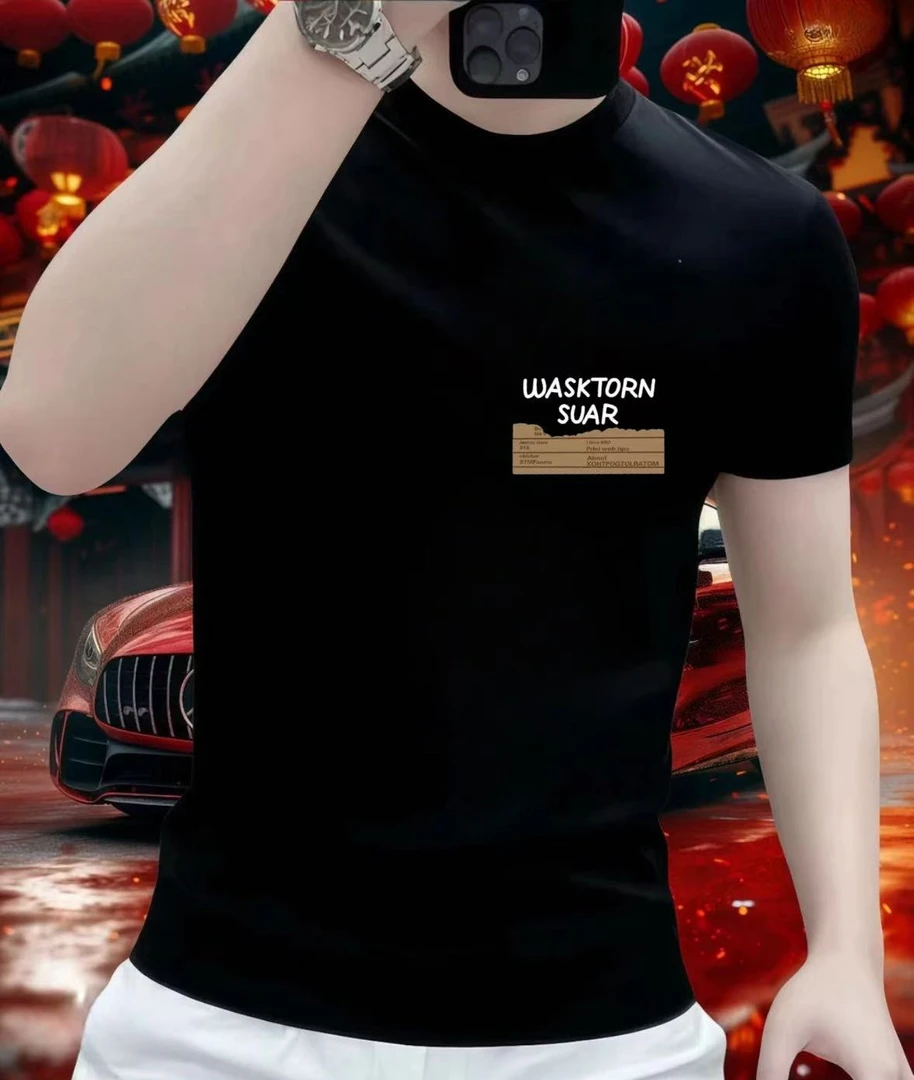 简约短袖t恤男士夏季2025新款男生微宽松衣服潮牌潮流体恤男款