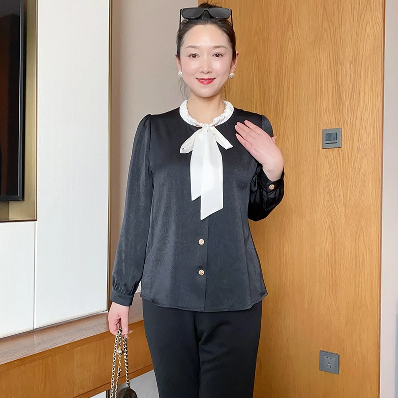 【断码特价】妈妈春装小衫中年女洋气短款T恤中老年气质上衣LX24A08