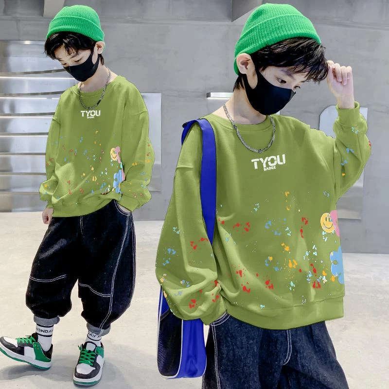 【潮童穿搭】男孩韩版上衣2024新款男童女童卫衣帅气儿童洋气休闲潮