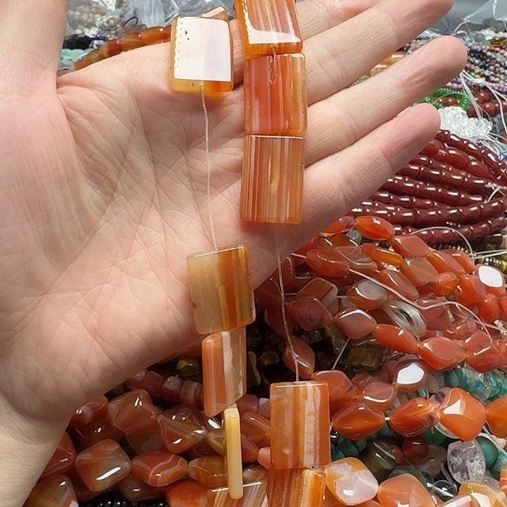 玛瑙/玉髓未镶嵌珠宝半成品一条18x24mm红玛瑙