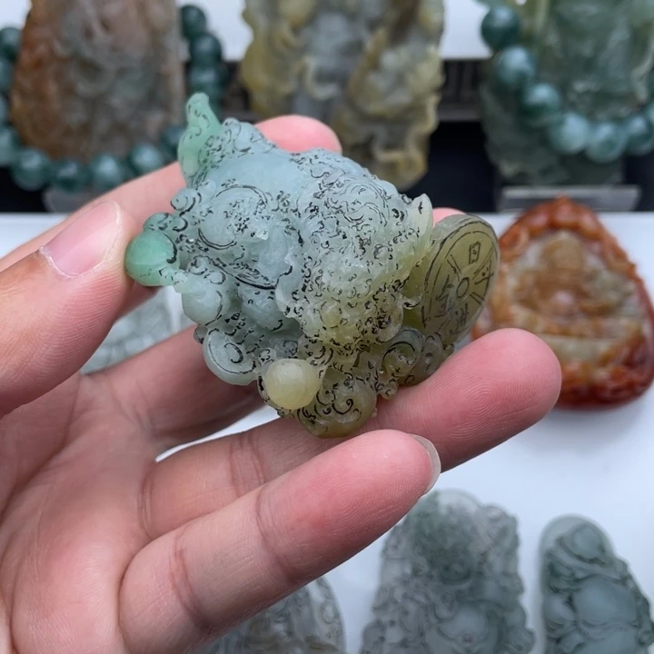 未镶嵌定制翡翠子母龙龟