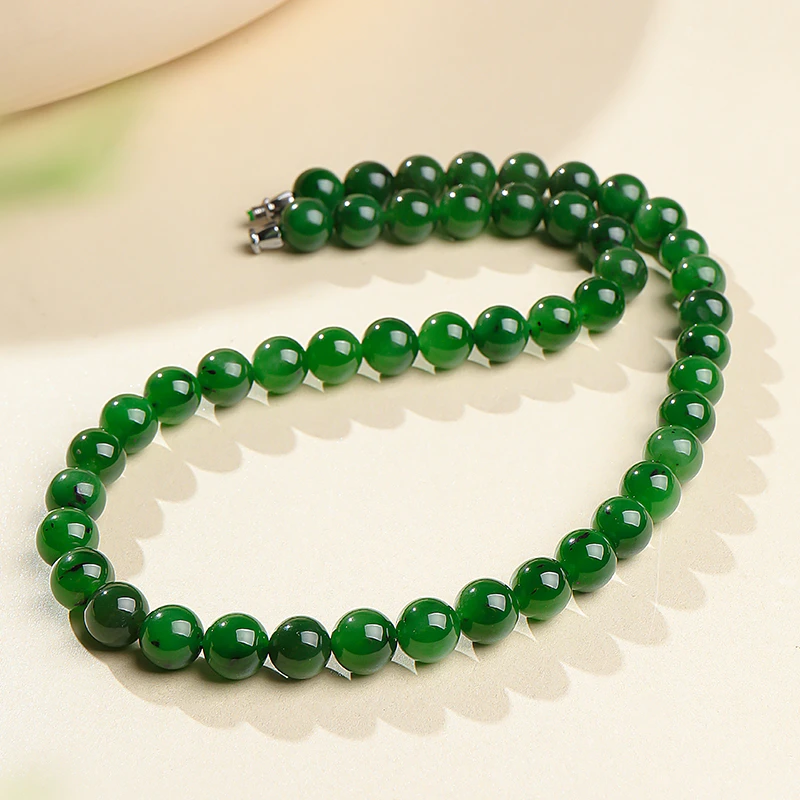 【李炎老师见面礼】天然和田玉碧玉妈妈链卡10mm   LY