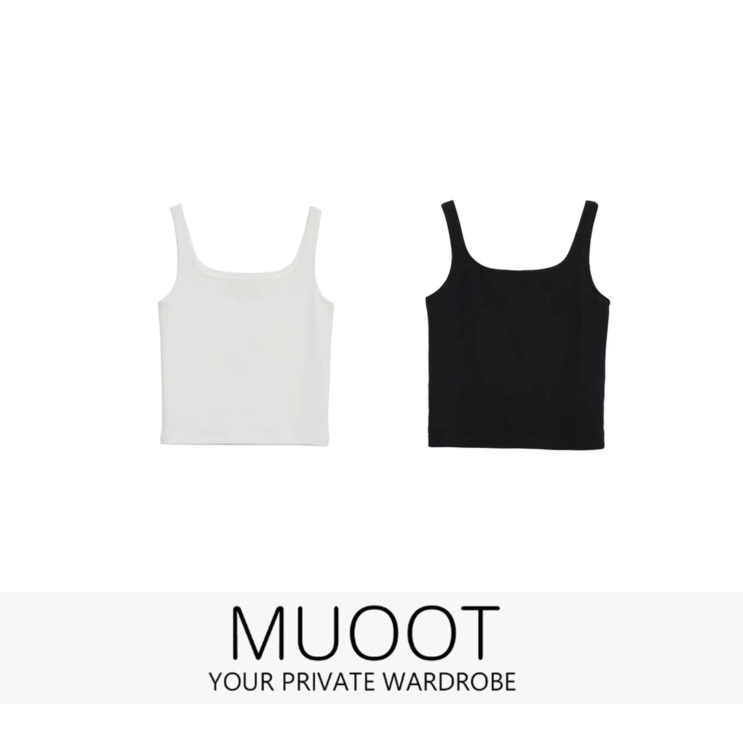 【MUOOT】 黑白两色休闲百搭修身吊带背心 KX2502027
