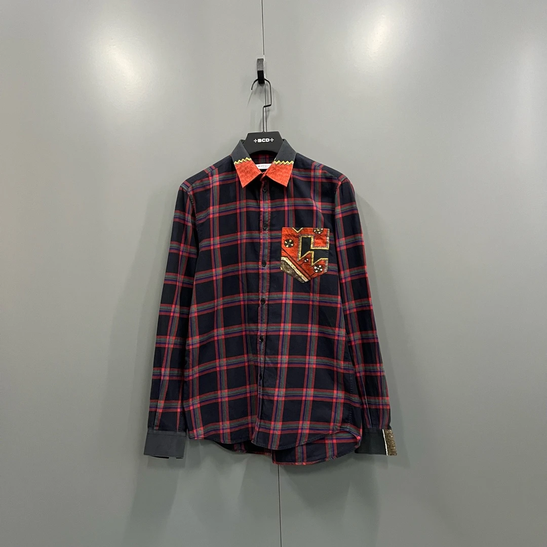 （jp）117 Givenchy 纪梵希 格纹大C刺绣衬衫 38码/95新/6800