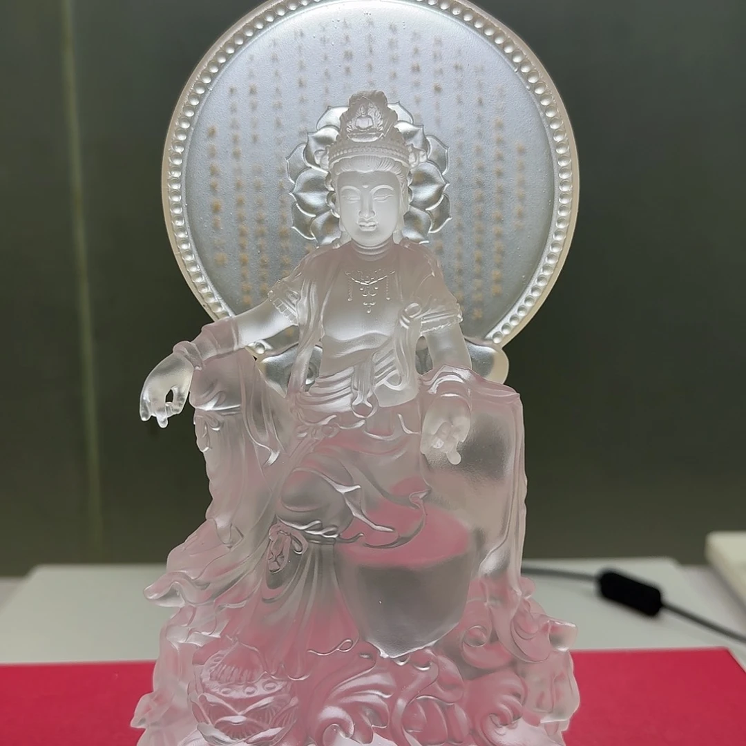 有机玻璃古法琉璃观音24公分