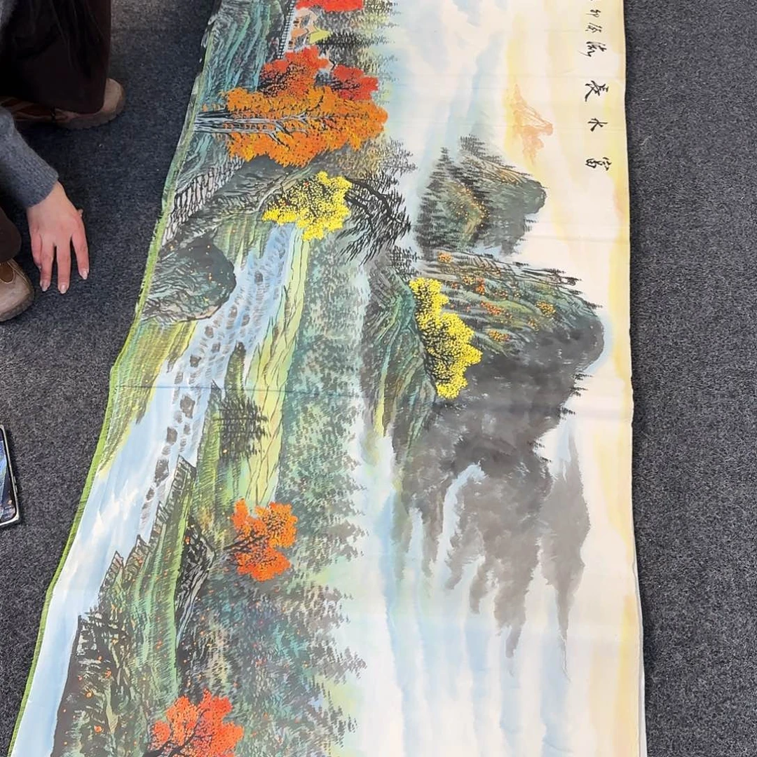 纯手绘国画作品好看小六尺