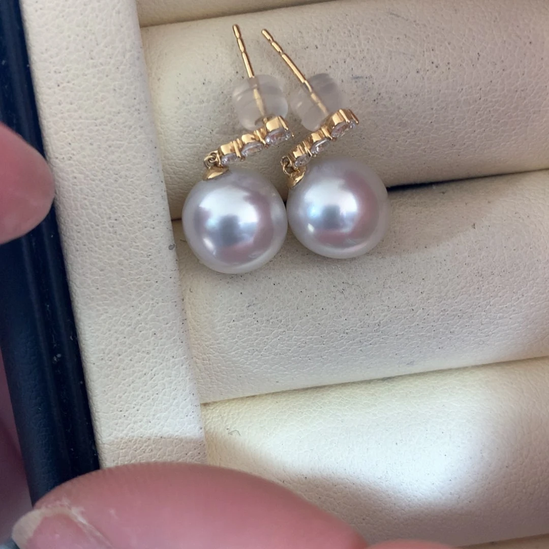 海水珍珠耳饰18K金镶嵌