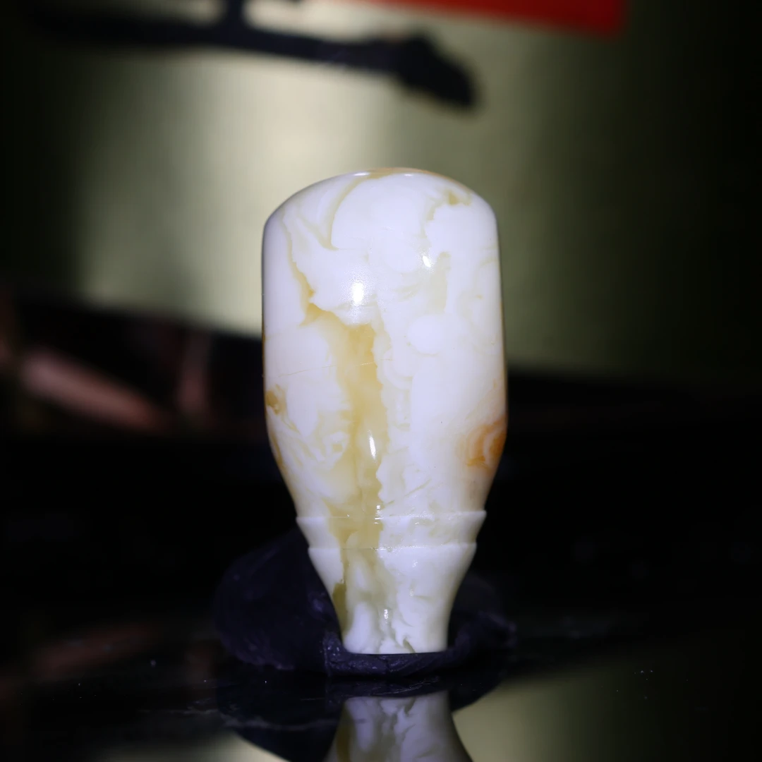 11m蜜蜡三通佛头天然原矿一物一图精工白蜡虎皮细纹三通配饰A684