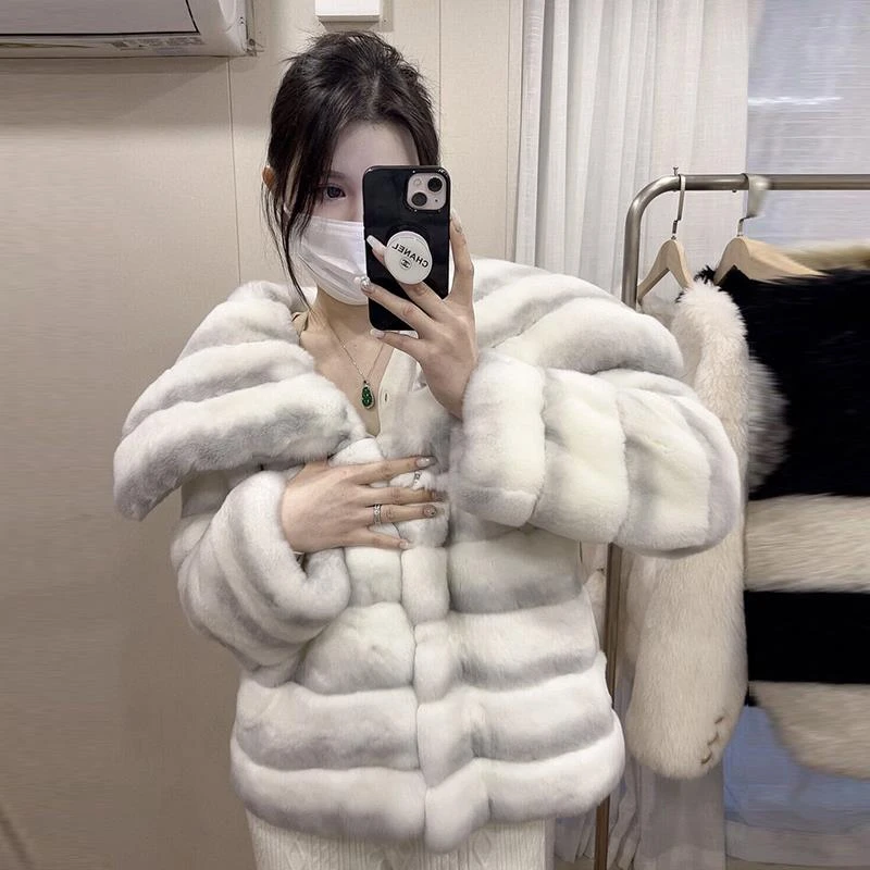 人造皮草 春外套高级感“白富美”气质小姐姐白龙猫短款仿皮草毛毛