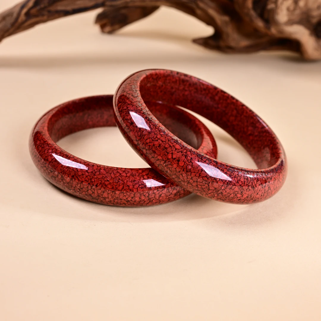 含辰砂工艺品朱砂手镯-多样性发一件-13x7mm-V3578-M（甄选）