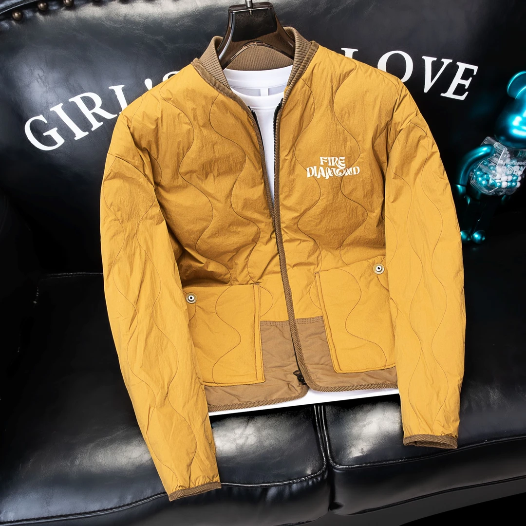 欧货羽绒服棒球领轻薄男士2025冬季轻薄潮流户外百搭休闲宽松外套