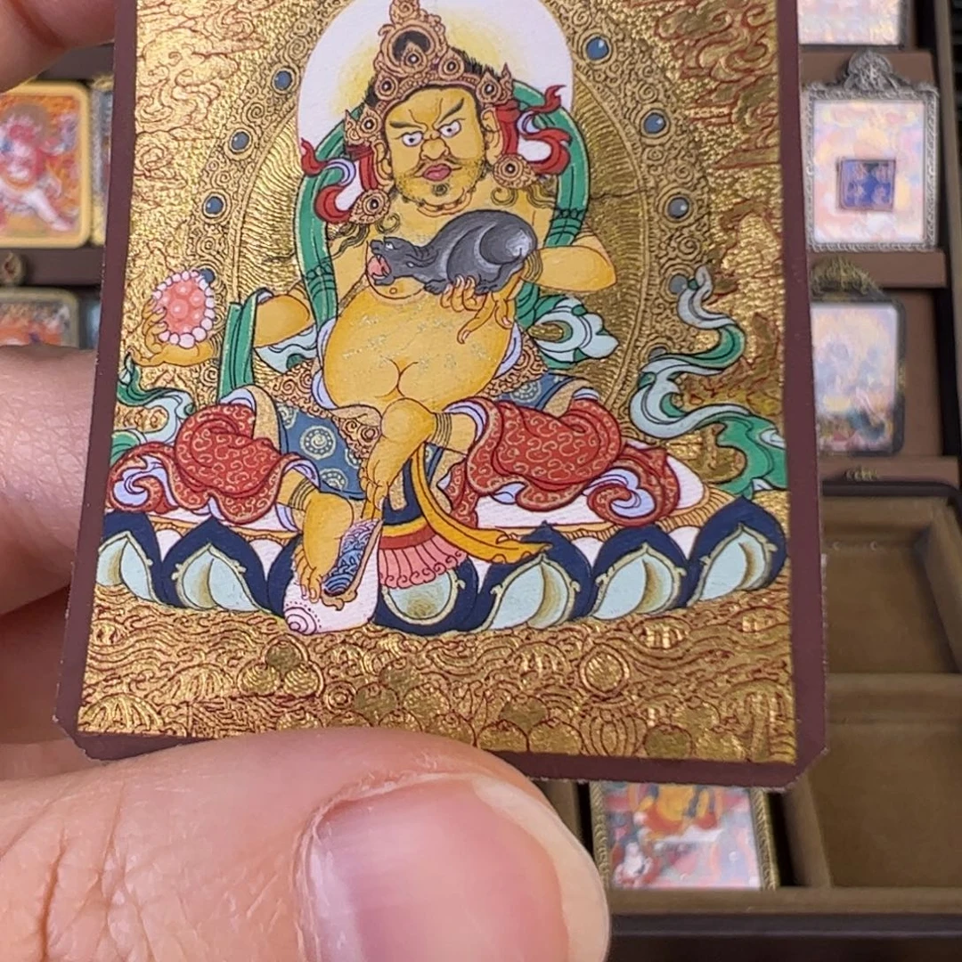 西***人吊坠黄财神唐卡绘画作品