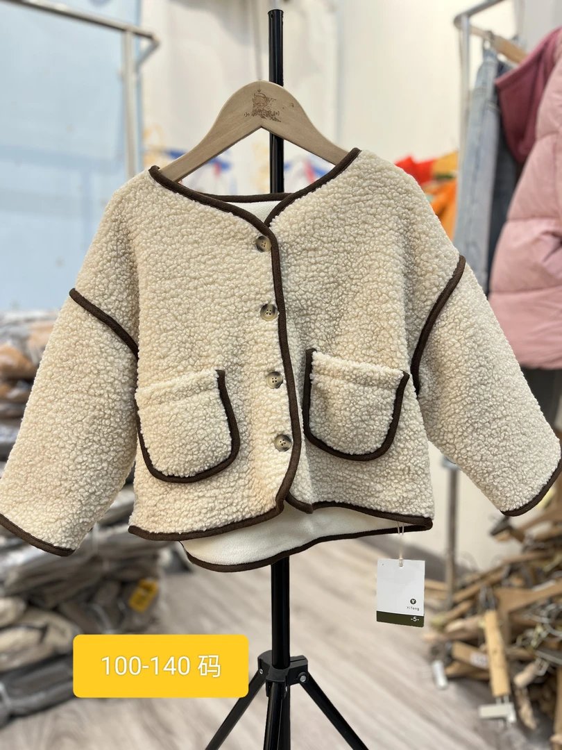 儿童款休闲时尚韩系加绒加厚毛毛衣韩版秋冬毛绒