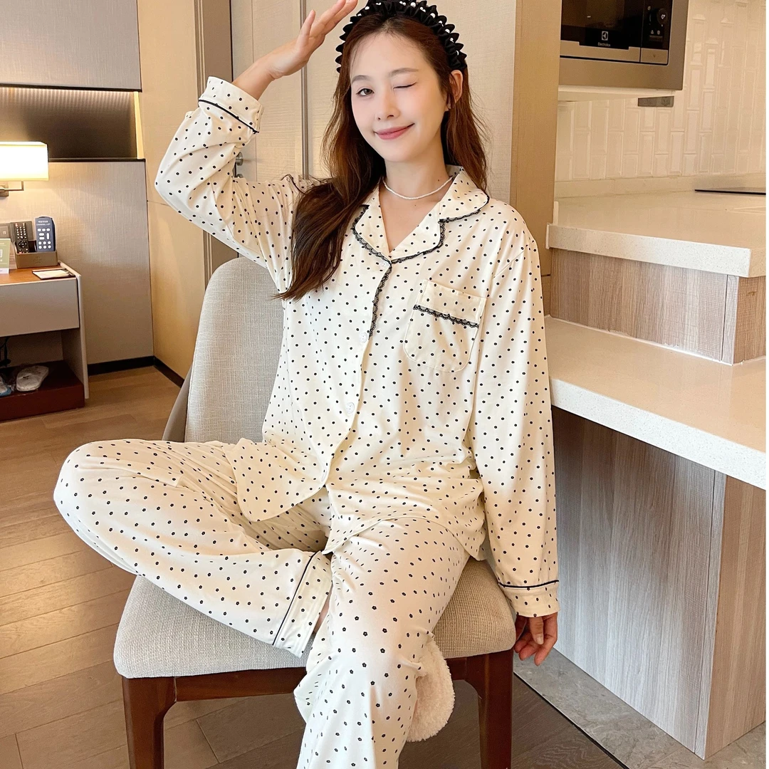 2025春秋新款长袖长裤开衫韩版卡通少女休闲家居服