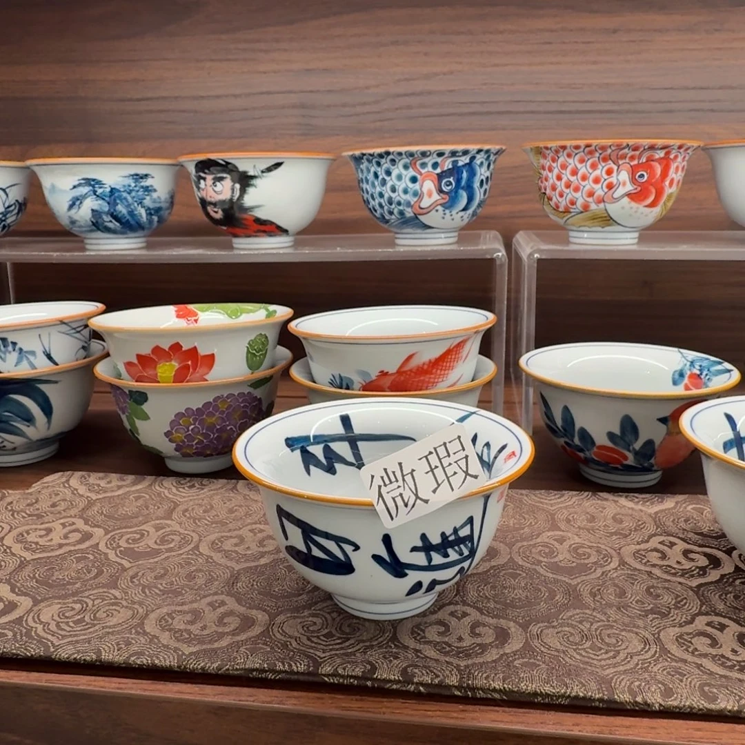 釉下手绘茶具微瑕