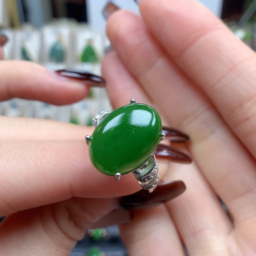 和田玉未镶嵌戒指10×14