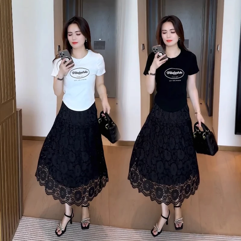 时尚t恤2025新款今年流行百搭显瘦时尚体恤洋气减龄夏款短袖上衣