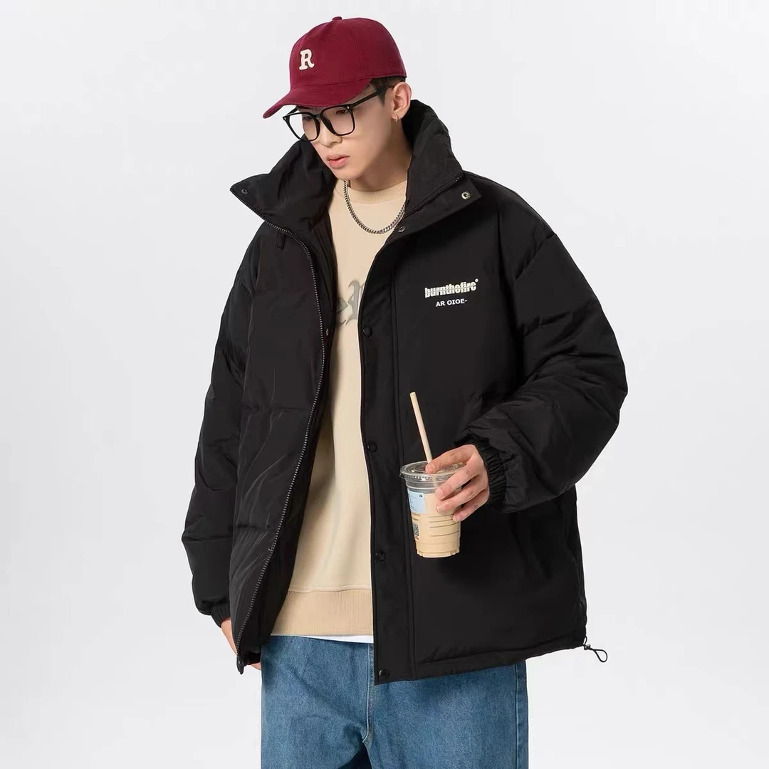 HY8281 N 美式复古百搭立领加厚外套男潮牌冬季保暖上衣