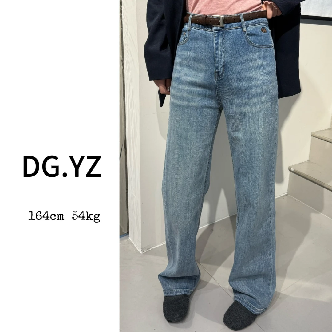 【樱子家】2562F春款口袋小马刺绣显瘦直筒百搭牛仔裤