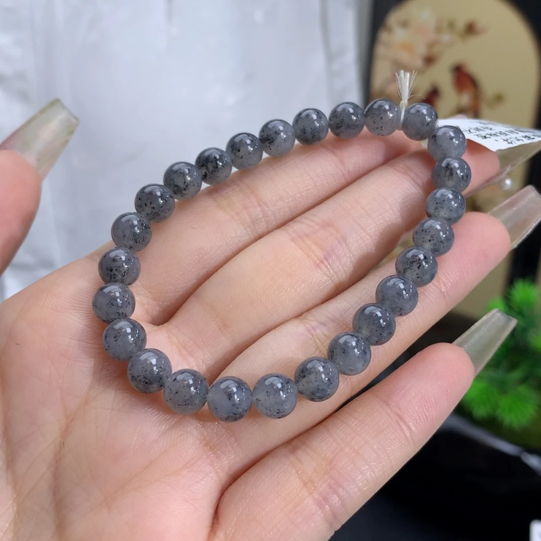 翡翠手链未镶嵌卡6.7冰胶乌鸡