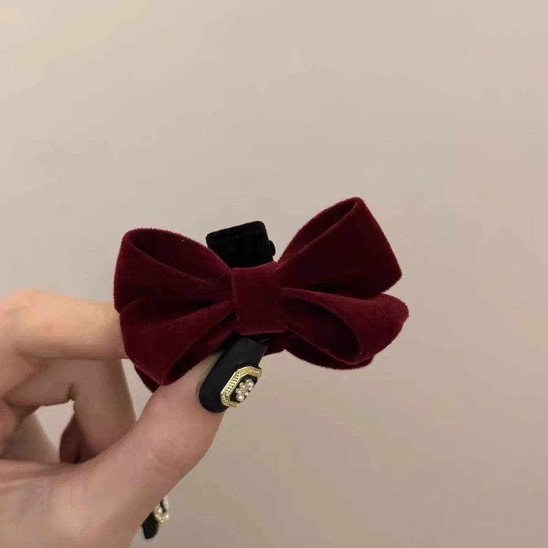 【福袋勿拍】安哥拉红色时尚甜美蝴蝶结女童字母气质波点发夹边夹