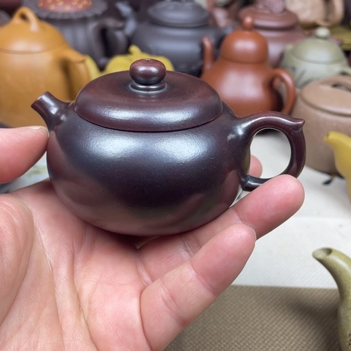 紫砂茶壶紫砂壶铁血红砂小苹果100cc