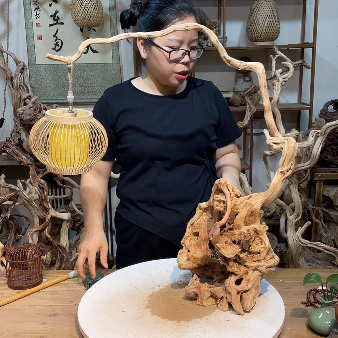 香榧木杜鹃根根艺摆件