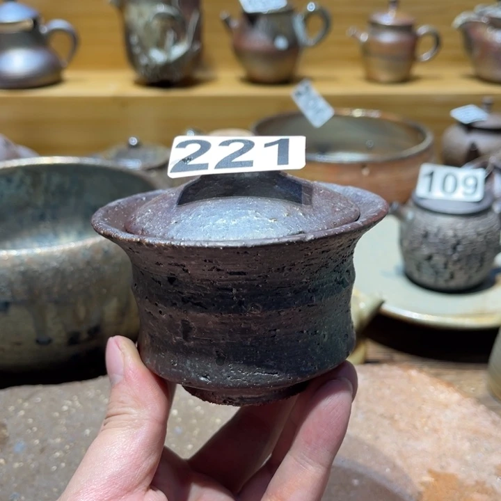 手工制作柴烧盖碗221