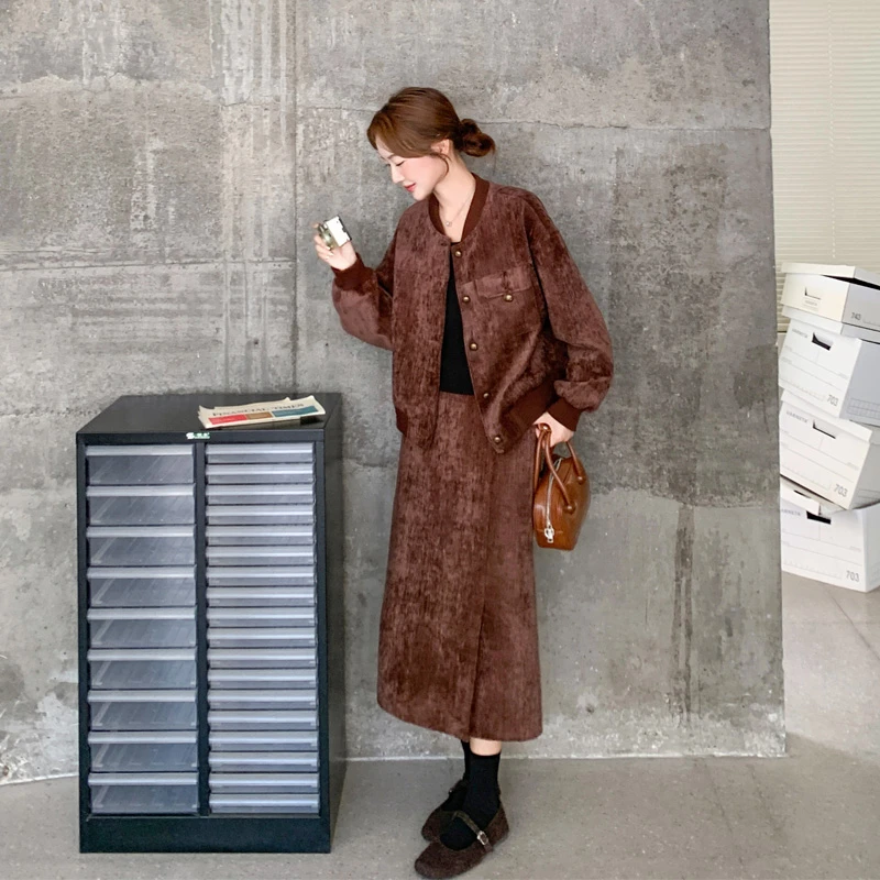 复古美拉德夹克半身裙套装2025春秋新款高级感气质显瘦时尚两件套