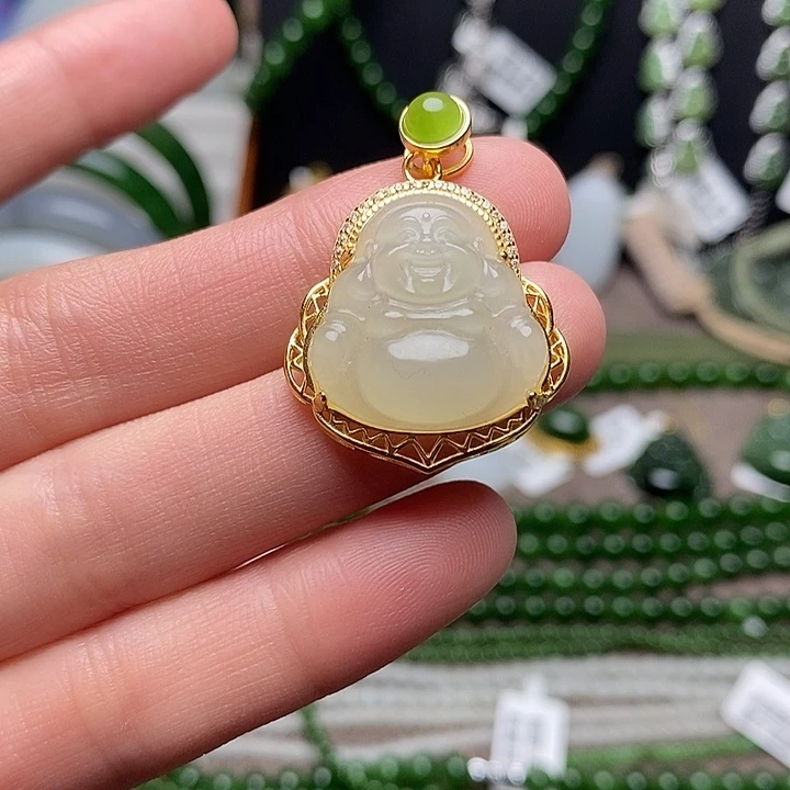 和田玉银S925镶嵌颈饰