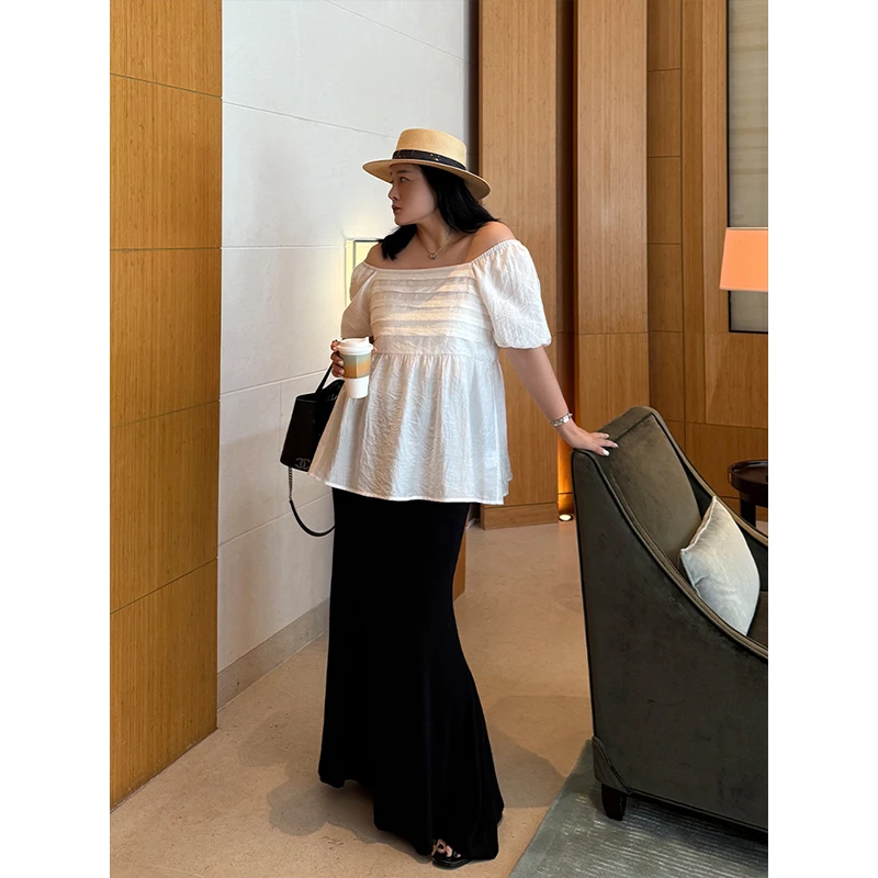 铅笔小鑫大码女装 高腰线 超显瘦 弹力遮肉 大码半身裙