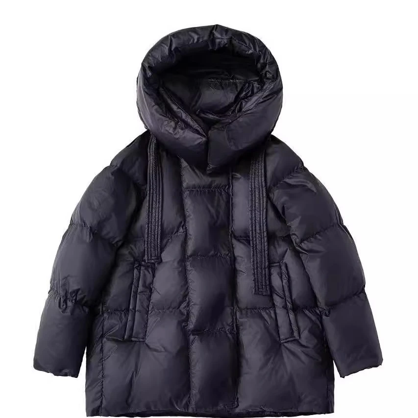 【GaoGao专属】黑色短款90白鸭绒连帽羽绒服-BZ001